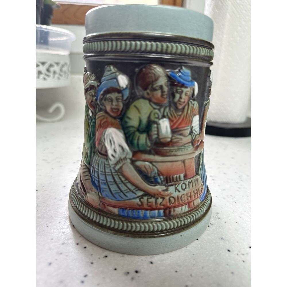Vtg Original King 630 1/2 Stoneware Stein Komm Setz Dich Her Western Germany
